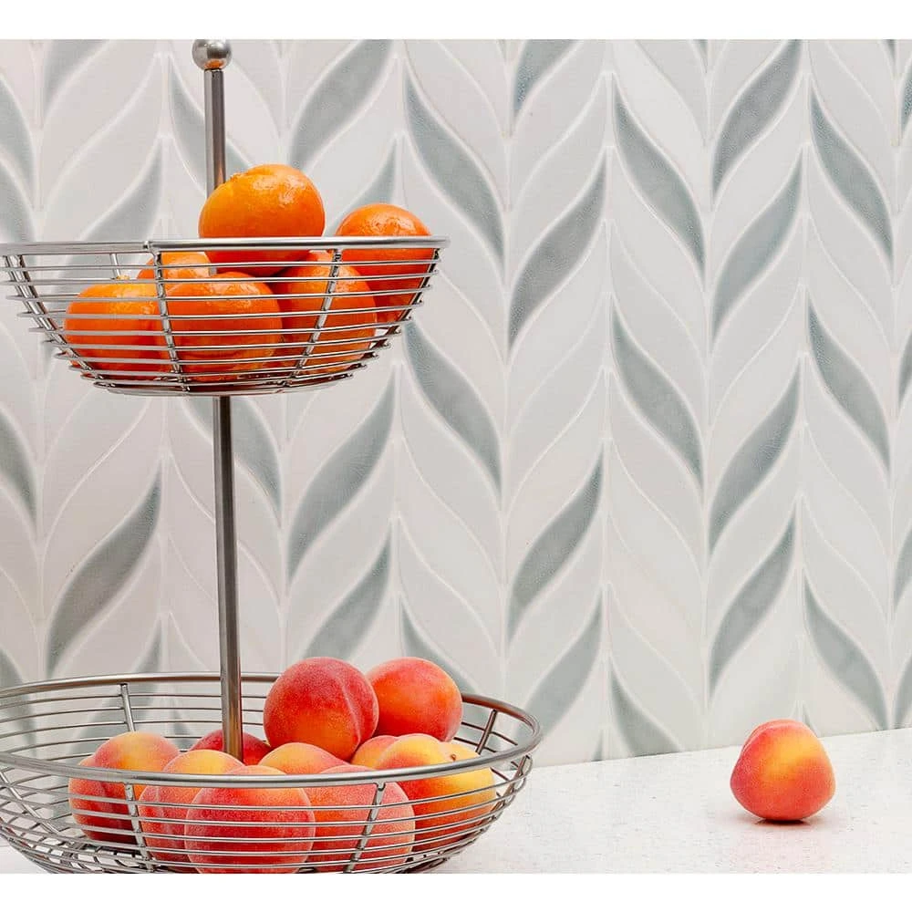 Delphi Sprig Arctic Blue 11.75 in. x 10.5 in. Marble and Ceramic Mosaic Tile (0.86 sq. ft./Sheet) by Ivy Hill Tile 4 Delphi Sprig Arctic Blue 11.75 in. x 10.5 in. Marble and Ceramic Mosaic Tile (0.86 sq. ft./Sheet) by Ivy Hill Tile - Image 2