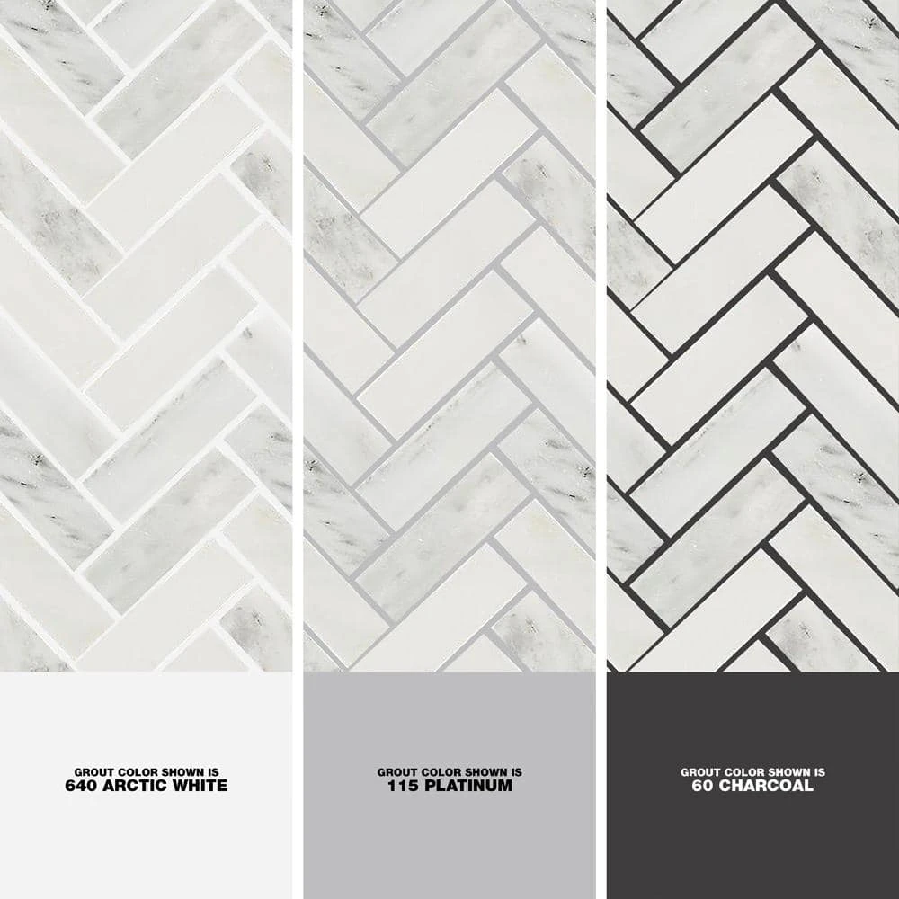 Oriental Sculpture Herringbone 12 in. x 12 in. x 8 mm Marble Mosaic Floor and Wall Tile by Ivy Hill Tile 5 Oriental Sculpture Herringbone 12 in. x 12 in. x 8 mm Marble Mosaic Floor and Wall Tile by Ivy Hill Tile - Image 3