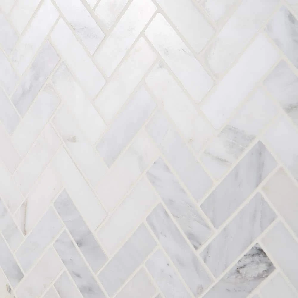 Oriental Sculpture Herringbone 12 in. x 12 in. x 8 mm Marble Mosaic Floor and Wall Tile by Ivy Hill Tile 6 Oriental Sculpture Herringbone 12 in. x 12 in. x 8 mm Marble Mosaic Floor and Wall Tile by Ivy Hill Tile - Image 4