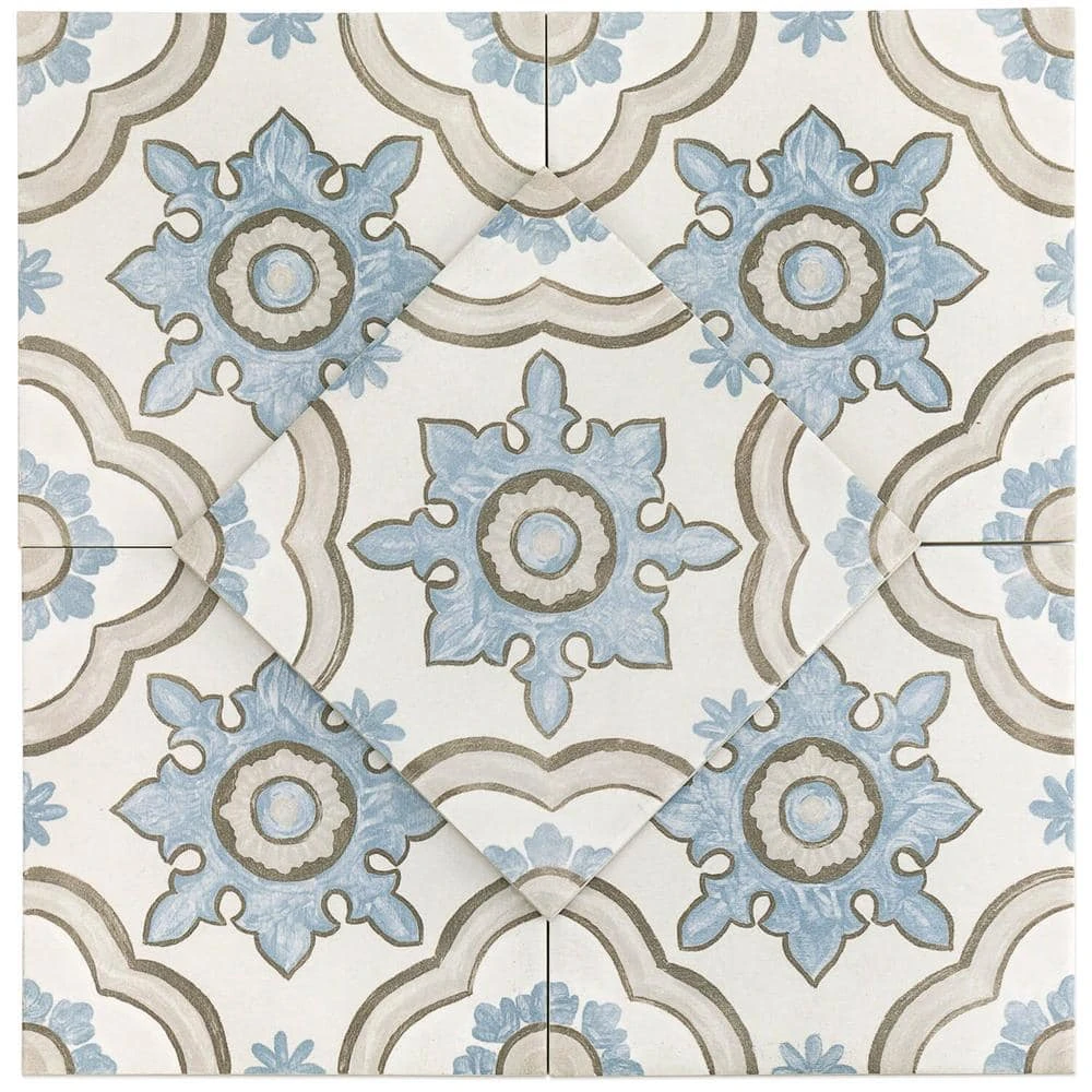 Valencia Basma Encaustic 8 in. x 8 in. x 9mm Matte Porcelain Floor and Wall Tile (26 pieces / 11.19 sq. ft. / box) by Ivy Hill Tile 5 Valencia Basma Encaustic 8 in. x 8 in. x 9mm Matte Porcelain Floor and Wall Tile (26 pieces / 11.19 sq. ft. / box) by Ivy Hill Tile - Image 3