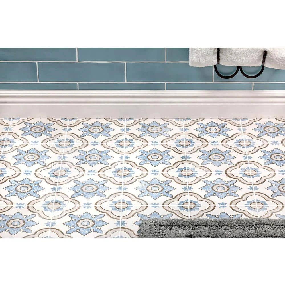 Valencia Basma Encaustic 8 in. x 8 in. x 9mm Matte Porcelain Floor and Wall Tile (26 pieces / 11.19 sq. ft. / box) by Ivy Hill Tile 4 Valencia Basma Encaustic 8 in. x 8 in. x 9mm Matte Porcelain Floor and Wall Tile (26 pieces / 11.19 sq. ft. / box) by Ivy Hill Tile - Image 2