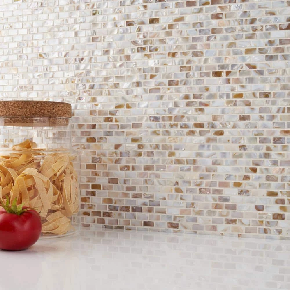 Baroque Pearls Mini Brick 12 in. x 12 in. Pearl Glass Mosaic Floor and Wall Tile by Ivy Hill Tile 8 Baroque Pearls Mini Brick 12 in. x 12 in. Pearl Glass Mosaic Floor and Wall Tile by Ivy Hill Tile - Image 6