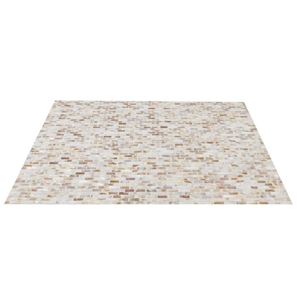Baroque Pearls Mini Brick 12 in. x 12 in. Pearl Glass Mosaic Floor and Wall Tile by Ivy Hill Tile 6 Baroque Pearls Mini Brick 12 in. x 12 in. Pearl Glass Mosaic Floor and Wall Tile by Ivy Hill Tile - Image 4