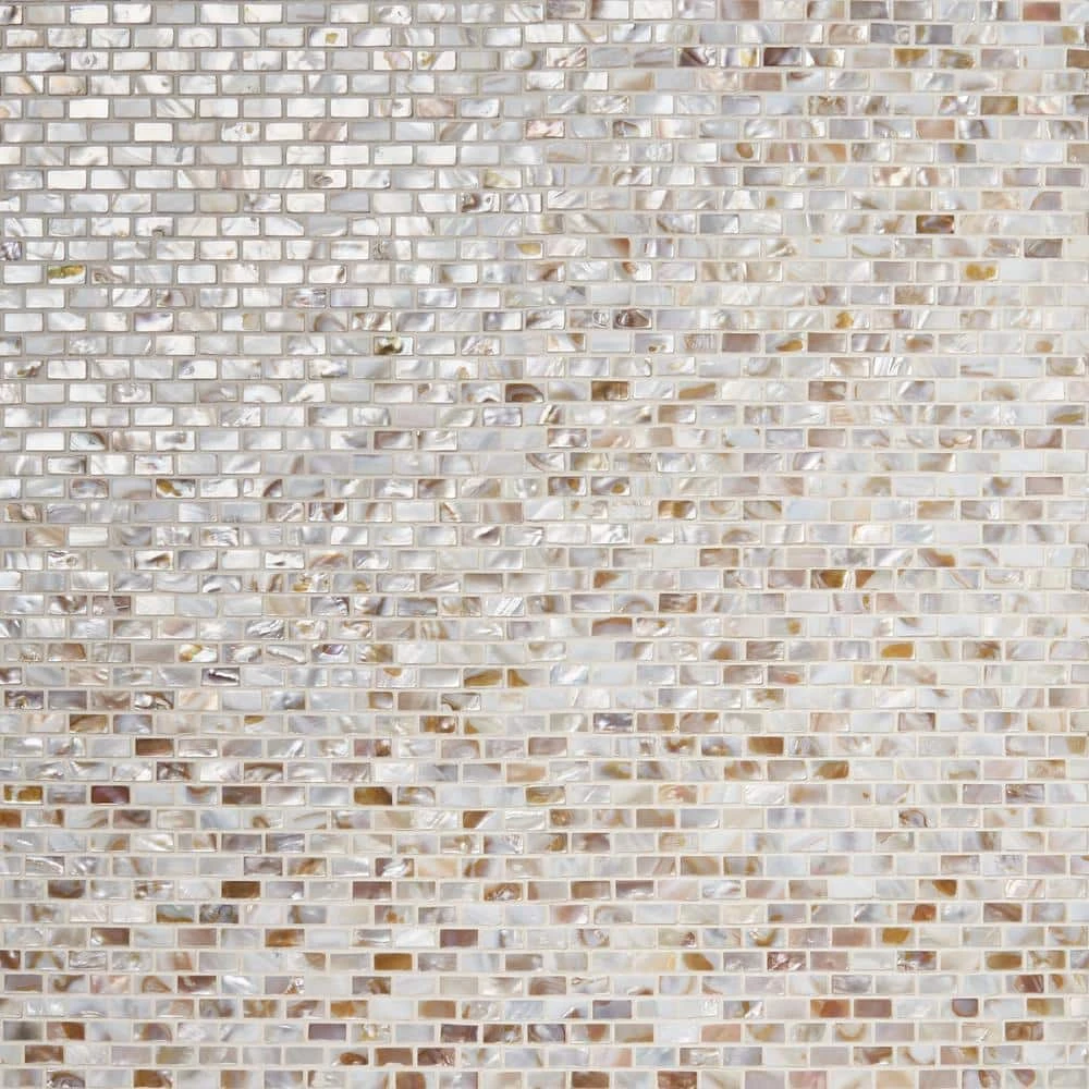 Baroque Pearls Mini Brick 12 in. x 12 in. Pearl Glass Mosaic Floor and Wall Tile by Ivy Hill Tile 5 Baroque Pearls Mini Brick 12 in. x 12 in. Pearl Glass Mosaic Floor and Wall Tile by Ivy Hill Tile - Image 3