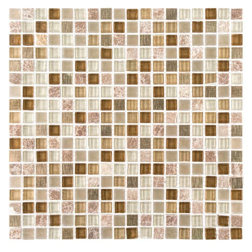 Warm Topaz Beige/Cream 11.75 in. x 11.75 in. Glass Mosaic Tile (9.588 sq. ft./Case) by Jeffrey Court 3 Warm Topaz Beige/Cream 11.75 in. x 11.75 in. Glass Mosaic Tile (9.588 sq. ft./Case) by Jeffrey Court