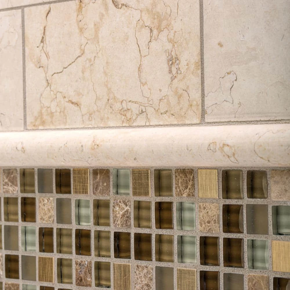 Warm Topaz Beige/Cream 11.75 in. x 11.75 in. Glass Mosaic Tile (9.588 sq. ft./Case) by Jeffrey Court 6 Warm Topaz Beige/Cream 11.75 in. x 11.75 in. Glass Mosaic Tile (9.588 sq. ft./Case) by Jeffrey Court - Image 4