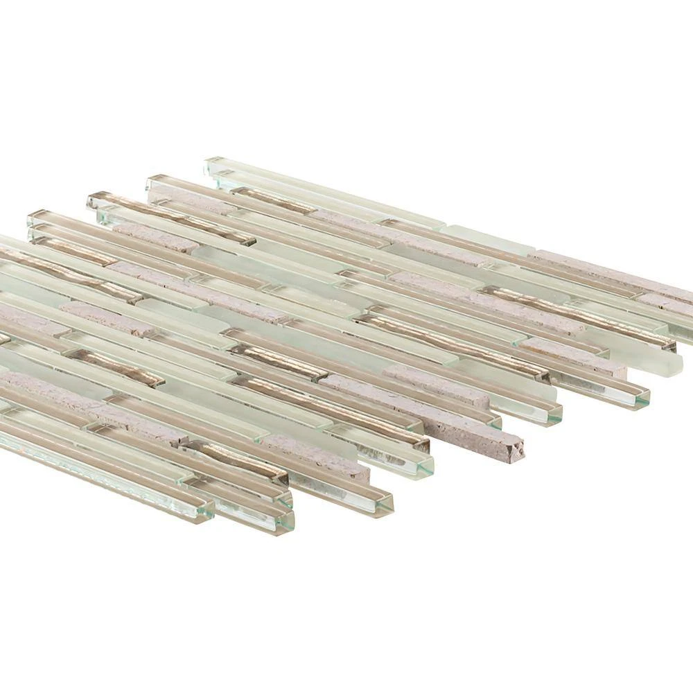 Golden Horizon Beige/Cream 11.5 in. x 11.625 in. Interlocking Glass/Stone/Metal Wall Mosaic Tile (9.32 sq. ft./Case) by Jeffrey Court 5 Golden Horizon Beige/Cream 11.5 in. x 11.625 in. Interlocking Glass/Stone/Metal Wall Mosaic Tile (9.32 sq. ft./Case) by Jeffrey Court - Image 3