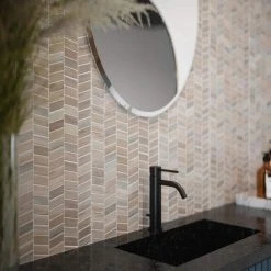 Weekender Beige/Cream 10.125 in. x 12.125 in. Chevron Polished Marble Wall and Floor Mosaic Tile (0.852 sq. ft./Each) by Jeffrey Court 11 Weekender Beige/Cream 10.125 in. x 12.125 in. Chevron Polished Marble Wall and Floor Mosaic Tile (0.852 sq. ft./Each) by Jeffrey Court -Tile Elegant Shop beige cream jeffrey court marble tile 13015 a0 1000