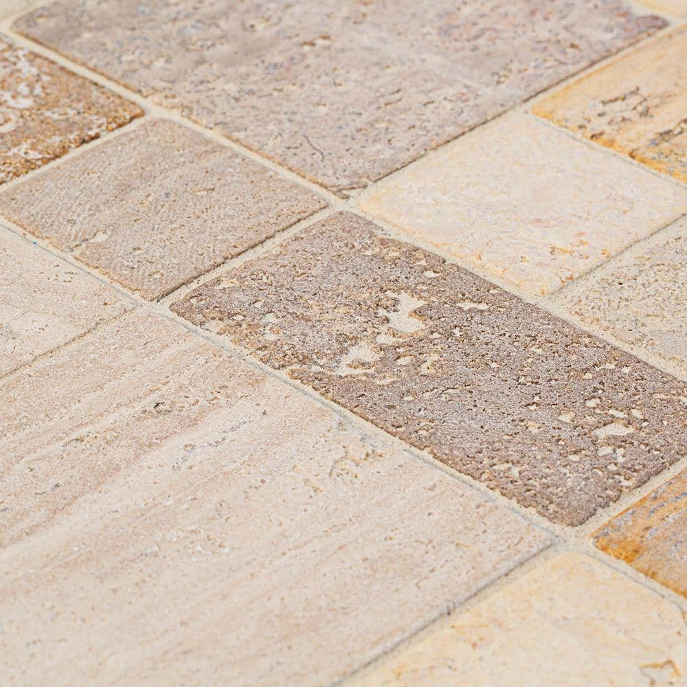 Brick Medley Beige 11.875 in. x 11.875 in. Honed Travertine Wall and Floor Mosaic Tile (0.979 sq. ft./Each) by Jeffrey Court 6 Brick Medley Beige 11.875 in. x 11.875 in. Honed Travertine Wall and Floor Mosaic Tile (0.979 sq. ft./Each) by Jeffrey Court - Image 4