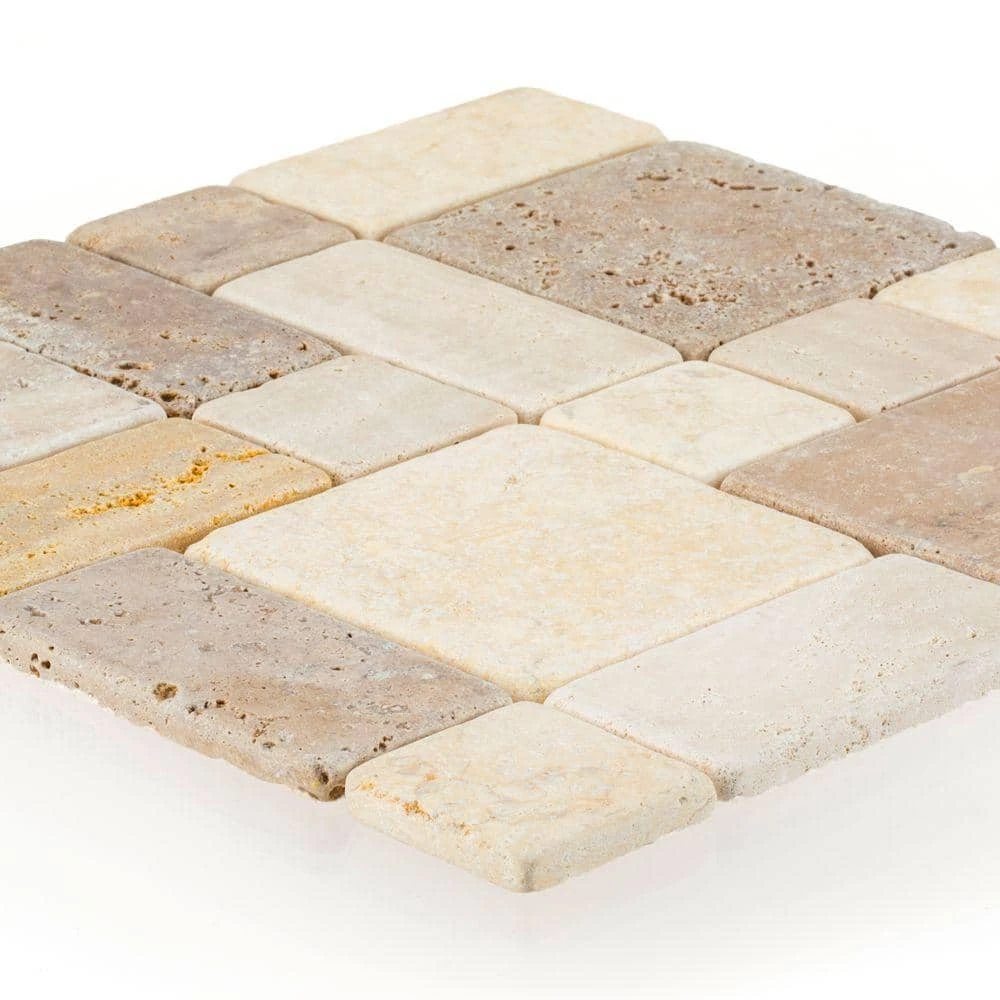 Brick Medley Beige 11.875 in. x 11.875 in. Honed Travertine Wall and Floor Mosaic Tile (0.979 sq. ft./Each) by Jeffrey Court 7 Brick Medley Beige 11.875 in. x 11.875 in. Honed Travertine Wall and Floor Mosaic Tile (0.979 sq. ft./Each) by Jeffrey Court - Image 5