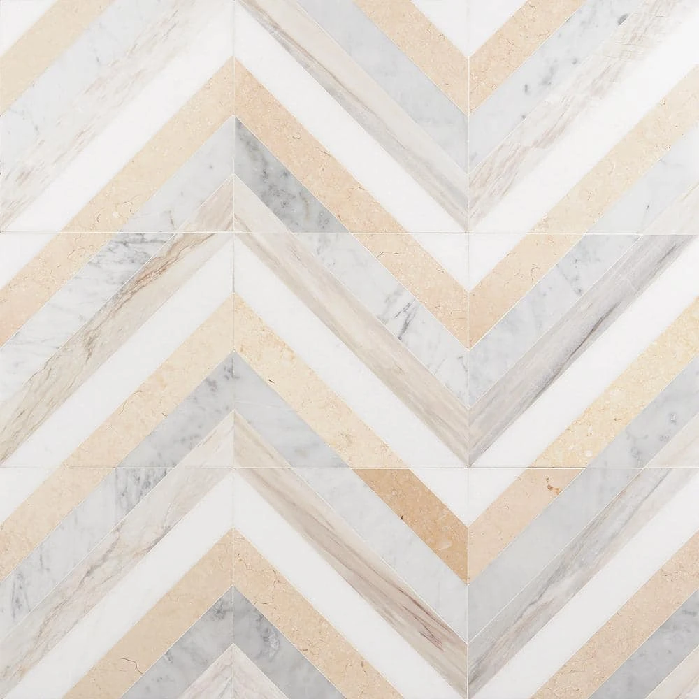 Chelsea Beige 8 in. x 8 in. Polished Marble Mosaic Tile (0.43 sq. ft / Each) by Ivy Hill Tile 3 Chelsea Beige 8 in. x 8 in. Polished Marble Mosaic Tile (0.43 sq. ft / Each) by Ivy Hill Tile