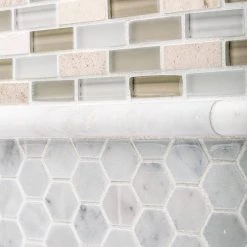 Cottage Ridge Mini Brick Beige 9.75 in. x 12 in. Interlocking Glass/Travertine Mosaic Tile (8.12 sq. ft./Case) by Jeffrey Court 10 Cottage Ridge Mini Brick Beige 9.75 in. x 12 in. Interlocking Glass/Travertine Mosaic Tile (8.12 sq. ft./Case) by Jeffrey Court -Tile Elegant Shop beige jeffrey court glass tile 99189 a0 1000