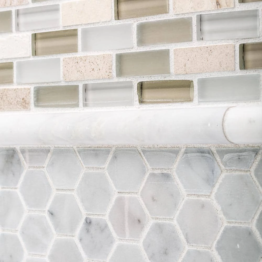 Cottage Ridge Mini Brick Beige 9.75 in. x 12 in. Interlocking Glass/Travertine Mosaic Tile (8.12 sq. ft./Case) by Jeffrey Court 6 Cottage Ridge Mini Brick Beige 9.75 in. x 12 in. Interlocking Glass/Travertine Mosaic Tile (8.12 sq. ft./Case) by Jeffrey Court - Image 4