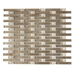 Sphynx Beige 12.125 in. x 10.75 in. Interlocking Glossy Glass Mosaic Tile (9.05 sq. ft./Case) by Jeffrey Court