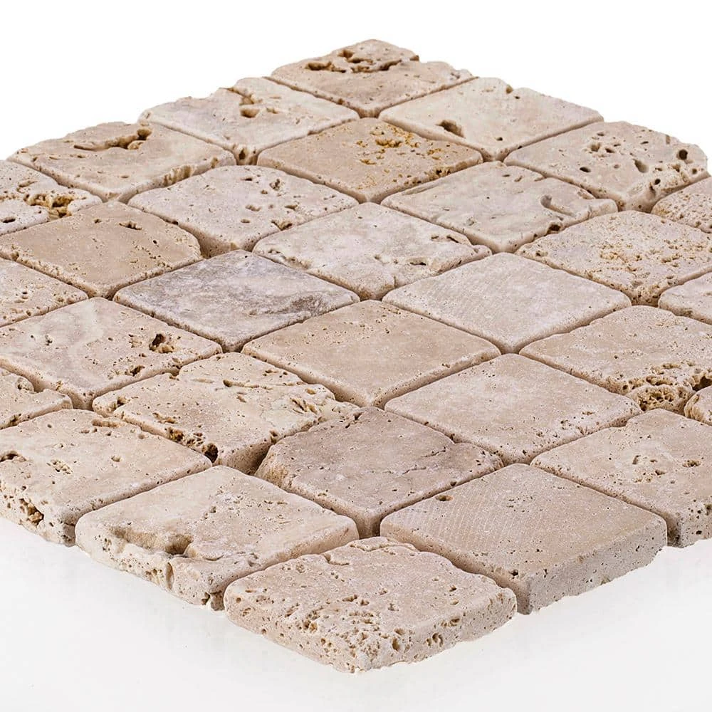 Light Travertine Beige 12 in. x 12 in. Honed Travertine Wall and Floor Mosaic Tile (10 sq. ft./Case) by Jeffrey Court 5 Light Travertine Beige 12 in. x 12 in. Honed Travertine Wall and Floor Mosaic Tile (10 sq. ft./Case) by Jeffrey Court - Image 3