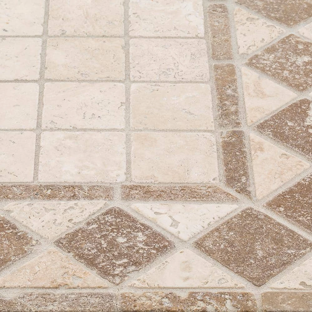 Light Travertine Beige 12 in. x 12 in. Honed Travertine Wall and Floor Mosaic Tile (10 sq. ft./Case) by Jeffrey Court 6 Light Travertine Beige 12 in. x 12 in. Honed Travertine Wall and Floor Mosaic Tile (10 sq. ft./Case) by Jeffrey Court - Image 4