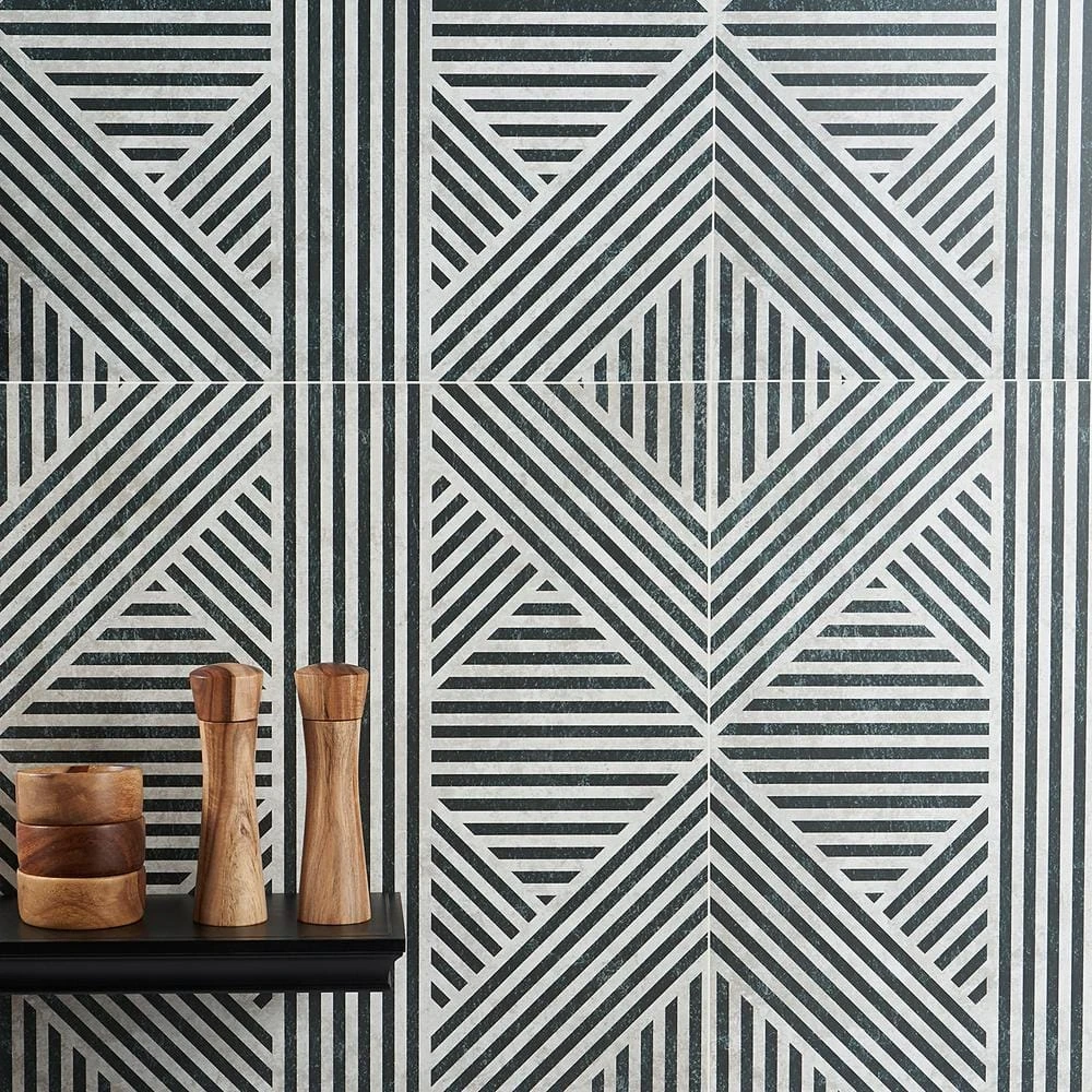 Astoria Black and White 24 in. x 24 in. Matte Porcelain Floor and Wall Tile (4 Pieces, 15.49 sq. ft./Case) by Ivy Hill Tile 4 Astoria Black and White 24 in. x 24 in. Matte Porcelain Floor and Wall Tile (4 Pieces, 15.49 sq. ft./Case) by Ivy Hill Tile - Image 2