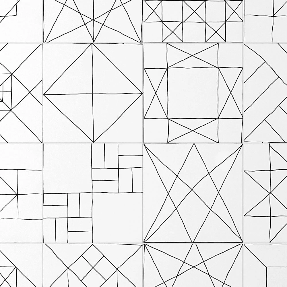 Infinitum Encaustic Black and White 9 in. x 9 in. Matte Porcelain Floor and Wall Tile (10.76 sq. ft./Case) by Ivy Hill Tile 8 Infinitum Encaustic Black and White 9 in. x 9 in. Matte Porcelain Floor and Wall Tile (10.76 sq. ft./Case) by Ivy Hill Tile - Image 6