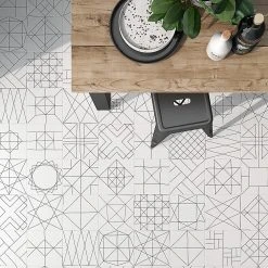Infinitum Encaustic Black and White 9 in. x 9 in. Matte Porcelain Floor and Wall Tile (10.76 sq. ft./Case) by Ivy Hill Tile 12 Infinitum Encaustic Black and White 9 in. x 9 in. Matte Porcelain Floor and Wall Tile (10.76 sq. ft./Case) by Ivy Hill Tile -Tile Elegant Shop black and white ivy hill tile porcelain tile ext3rd105422 4f 1000