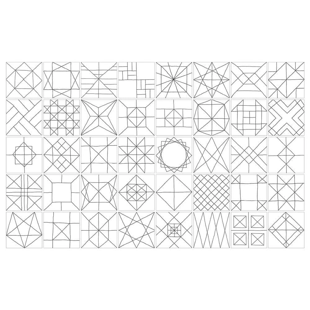 Infinitum Encaustic Black and White 9 in. x 9 in. Matte Porcelain Floor and Wall Tile (10.76 sq. ft./Case) by Ivy Hill Tile 4 Infinitum Encaustic Black and White 9 in. x 9 in. Matte Porcelain Floor and Wall Tile (10.76 sq. ft./Case) by Ivy Hill Tile - Image 2