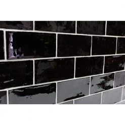 Catalina Black 3 in. x 6 in. Polished Ceramic Subway Wall Tile (5.38 sq.ft./case) by Ivy Hill Tile 13 Catalina Black 3 in. x 6 in. Polished Ceramic Subway Wall Tile (5.38 sq.ft./case) by Ivy Hill Tile -Tile Elegant Shop black ivy hill tile ceramic tile ext3rd101722 1f 1000