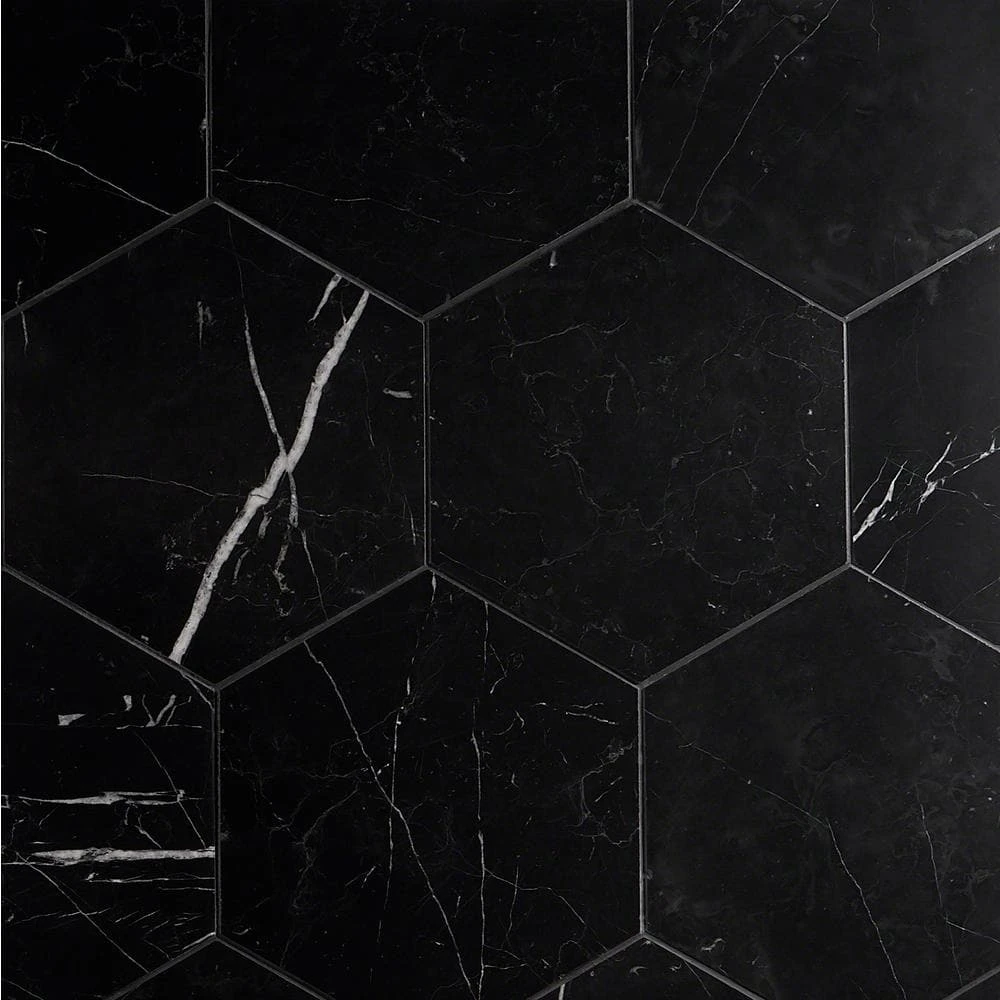 Blackout Hexagon Nero Marquina 10 in. x 10 in. Marble Floor and Wall Tile (6 sq. ft./Case) by Ivy Hill Tile 10 Blackout Hexagon Nero Marquina 10 in. x 10 in. Marble Floor and Wall Tile (6 sq. ft./Case) by Ivy Hill Tile - Image 8