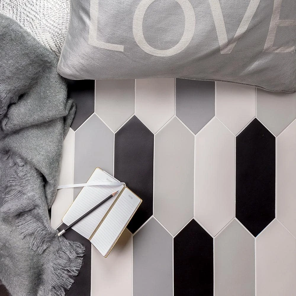 Russell Black 4 in. x 12 in. Matte Porcelain Picket Floor and Wall Tile (10.76 sq. ft./Case) by Ivy Hill Tile 6 Russell Black 4 in. x 12 in. Matte Porcelain Picket Floor and Wall Tile (10.76 sq. ft./Case) by Ivy Hill Tile - Image 4