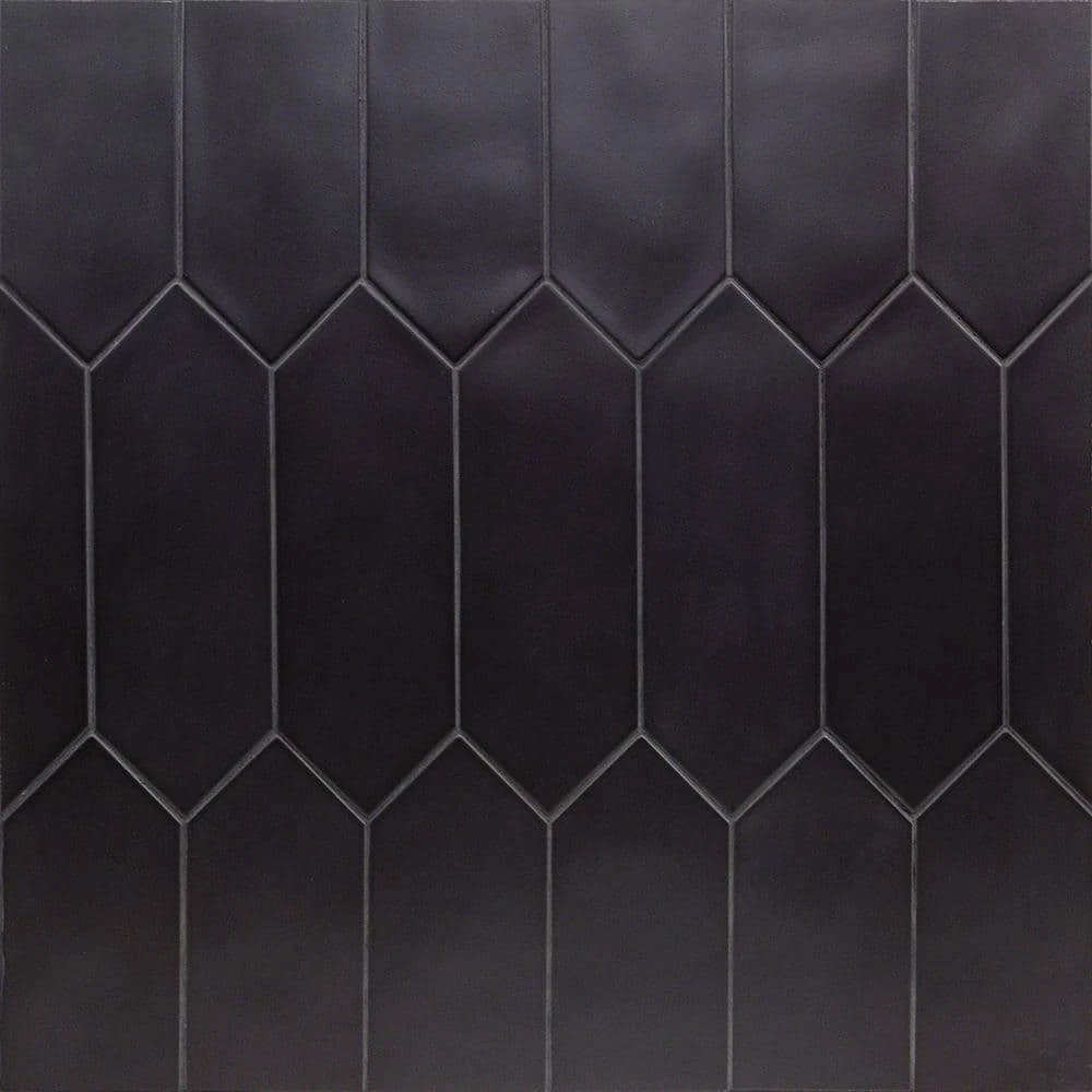 Russell Black 4 in. x 12 in. Matte Porcelain Picket Floor and Wall Tile (10.76 sq. ft./Case) by Ivy Hill Tile 3 Russell Black 4 in. x 12 in. Matte Porcelain Picket Floor and Wall Tile (10.76 sq. ft./Case) by Ivy Hill Tile