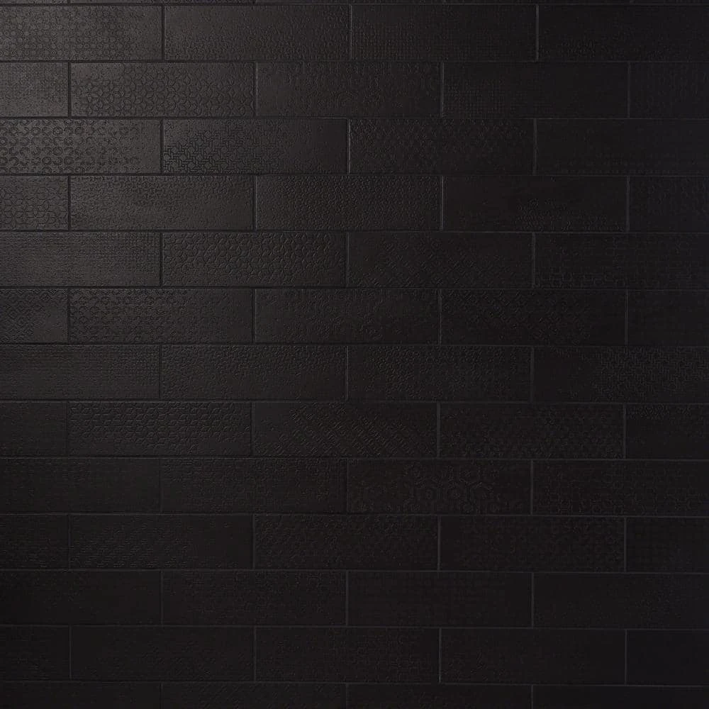 Harper 4 in. x 12 in. Black Matte Porcelain Subway Floor and Wall Tile (30 pieces / 8.72 sq. ft. / box) by Ivy Hill Tile 3 Harper 4 in. x 12 in. Black Matte Porcelain Subway Floor and Wall Tile (30 pieces / 8.72 sq. ft. / box) by Ivy Hill Tile
