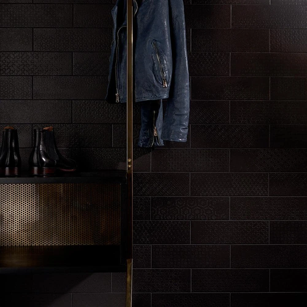 Harper 4 in. x 12 in. Black Matte Porcelain Subway Floor and Wall Tile (30 pieces / 8.72 sq. ft. / box) by Ivy Hill Tile 4 Harper 4 in. x 12 in. Black Matte Porcelain Subway Floor and Wall Tile (30 pieces / 8.72 sq. ft. / box) by Ivy Hill Tile - Image 2