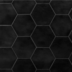 Appaloosa Black Hexagon 7 in. x 8 in. Porcelain Floor and Wall Tile (10.76 sq. ft./Case) by Ivy Hill Tile