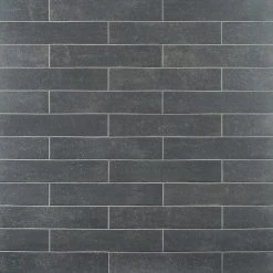 Sanskrit Black 3.89 in. x 19.37 in. Matte Porcelain Floor and Wall Tile (7.85 sq. ft./Case) by Ivy Hill Tile