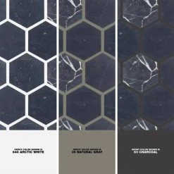 Midnight Hex Black 10.875 in. x 9.5 in. Honed Marble Wall and Floor Mosaic Tile (0.717 sq. ft./Each) by Jeffrey Court 10 Midnight Hex Black 10.875 in. x 9.5 in. Honed Marble Wall and Floor Mosaic Tile (0.717 sq. ft./Each) by Jeffrey Court -Tile Elegant Shop black jeffrey court marble tile 95878 1d 1000