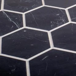Midnight Hex Black 10.875 in. x 9.5 in. Honed Marble Wall and Floor Mosaic Tile (0.717 sq. ft./Each) by Jeffrey Court 11 Midnight Hex Black 10.875 in. x 9.5 in. Honed Marble Wall and Floor Mosaic Tile (0.717 sq. ft./Each) by Jeffrey Court -Tile Elegant Shop black jeffrey court marble tile 95878 fa 1000