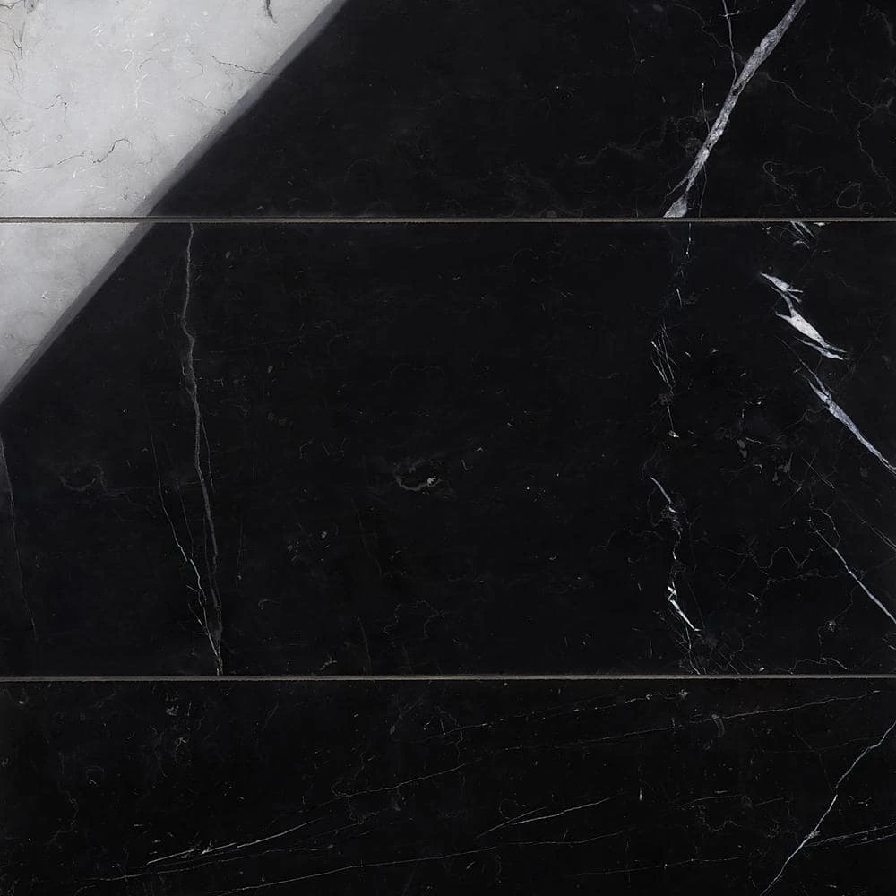 Blackout Nero Marquina 12 in. x 24 in. Polished Marble Floor and Wall Tile (10 sq. ft./Case) by Ivy Hill Tile 8 Blackout Nero Marquina 12 in. x 24 in. Polished Marble Floor and Wall Tile (10 sq. ft./Case) by Ivy Hill Tile - Image 6