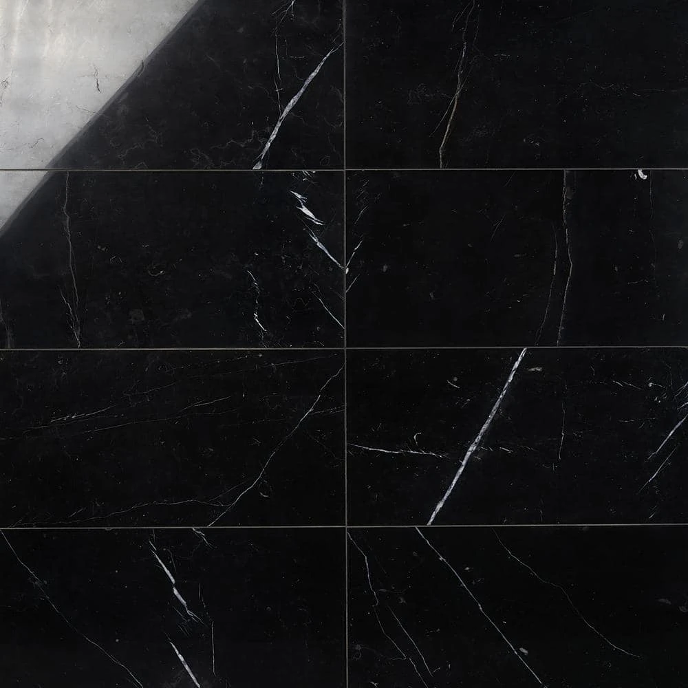 Blackout Nero Marquina 12 in. x 24 in. Polished Marble Floor and Wall Tile (10 sq. ft./Case) by Ivy Hill Tile 3 Blackout Nero Marquina 12 in. x 24 in. Polished Marble Floor and Wall Tile (10 sq. ft./Case) by Ivy Hill Tile