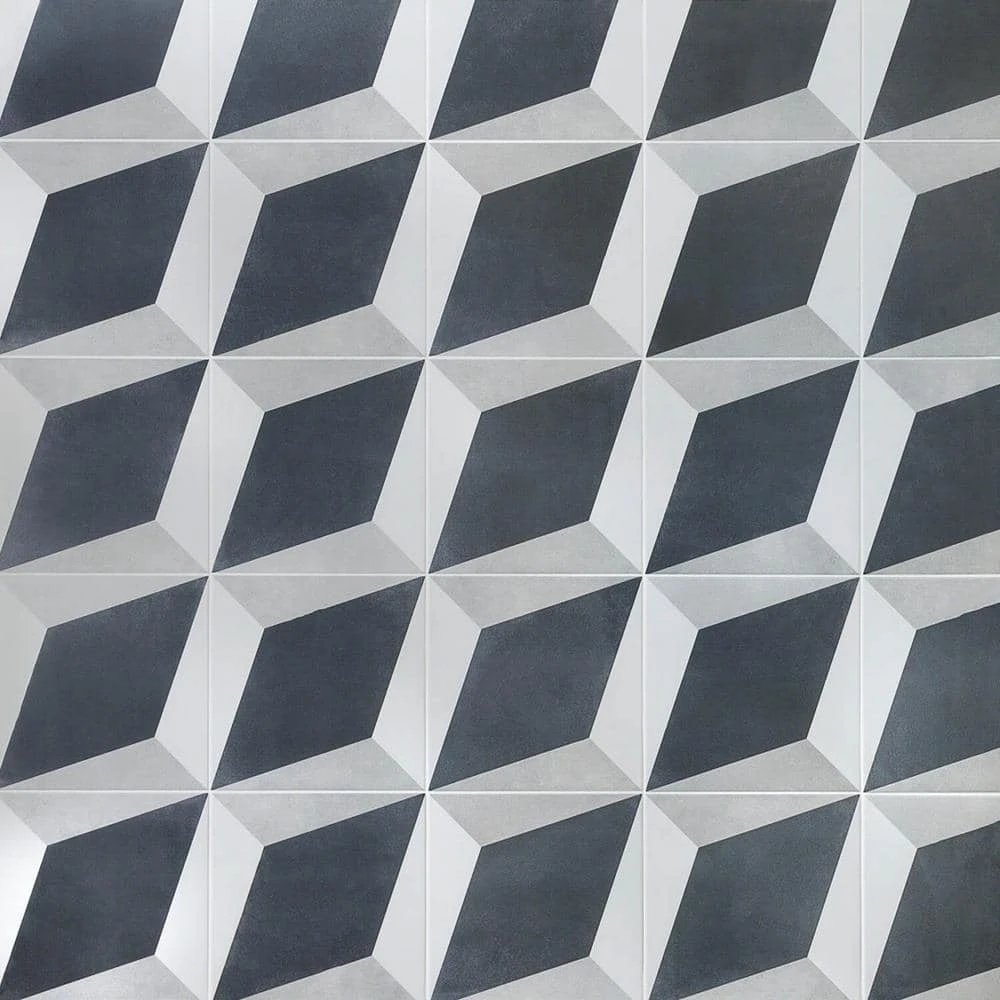 Sintra Block Encaustic 9 in. x 9 in. x 10mm Mate Porcelain Floor and Wall Tile (20 pieces / 10.65 sq. ft. / box) by Ivy Hill Tile 3 Sintra Block Encaustic 9 in. x 9 in. x 10mm Mate Porcelain Floor and Wall Tile (20 pieces / 10.65 sq. ft. / box) by Ivy Hill Tile