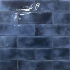Piston Camp Blue 4 in. x 12 in. 7mm Glazed Ceramic Subway Wall Tile (34-piece 10.97 sq. ft. / box) by Ivy Hill Tile