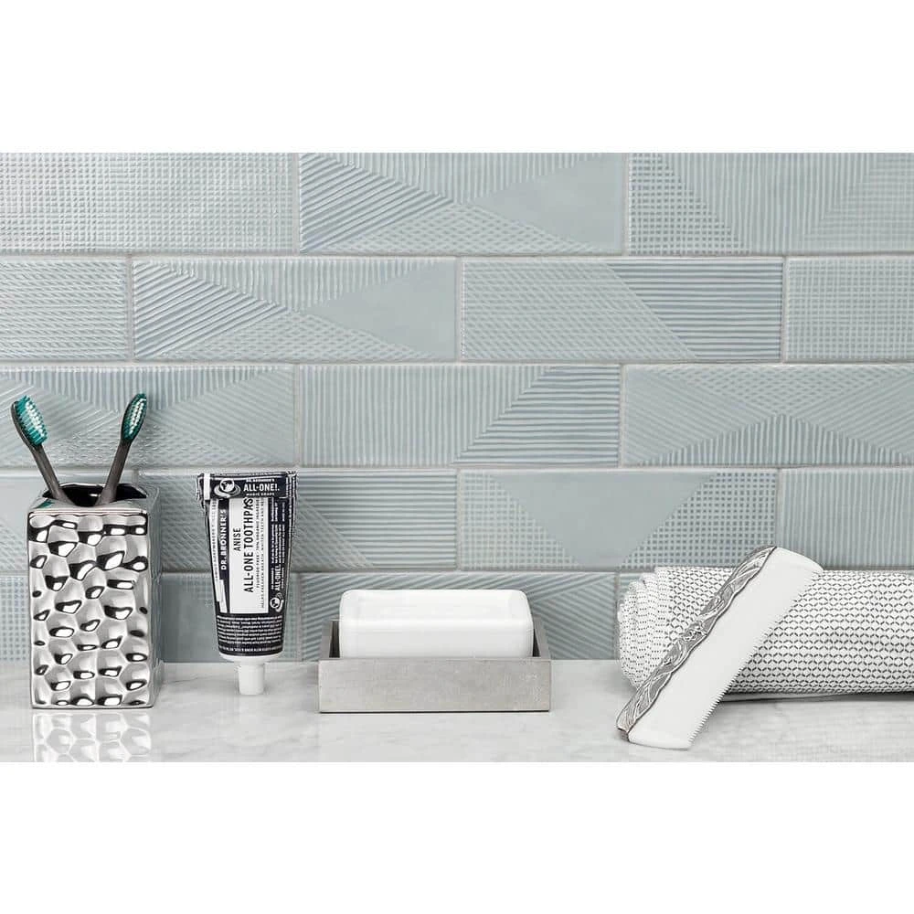 Ace Blue 2 in. x 8 in. x 9 mm Polished Ceramic Subway Wall Tile (38 pieces / 5.38 sq. ft. / case) by Ivy Hill Tile 4 Ace Blue 2 in. x 8 in. x 9 mm Polished Ceramic Subway Wall Tile (38 pieces / 5.38 sq. ft. / case) by Ivy Hill Tile - Image 2