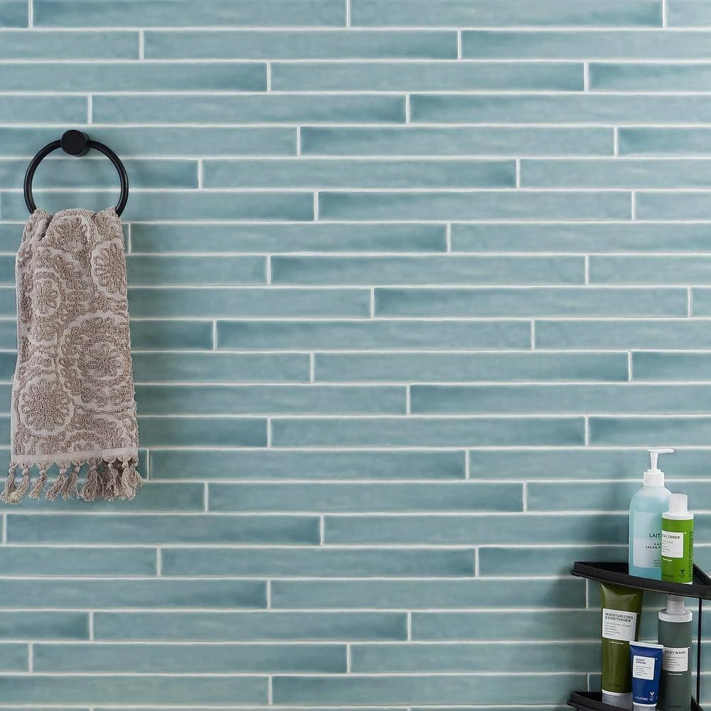 Nantucket Blue 2 in. x 20 in. Crackled Ceramic Wall Tile (5.38 sq. ft./Case) by Ivy Hill Tile 4 Nantucket Blue 2 in. x 20 in. Crackled Ceramic Wall Tile (5.38 sq. ft./Case) by Ivy Hill Tile - Image 2