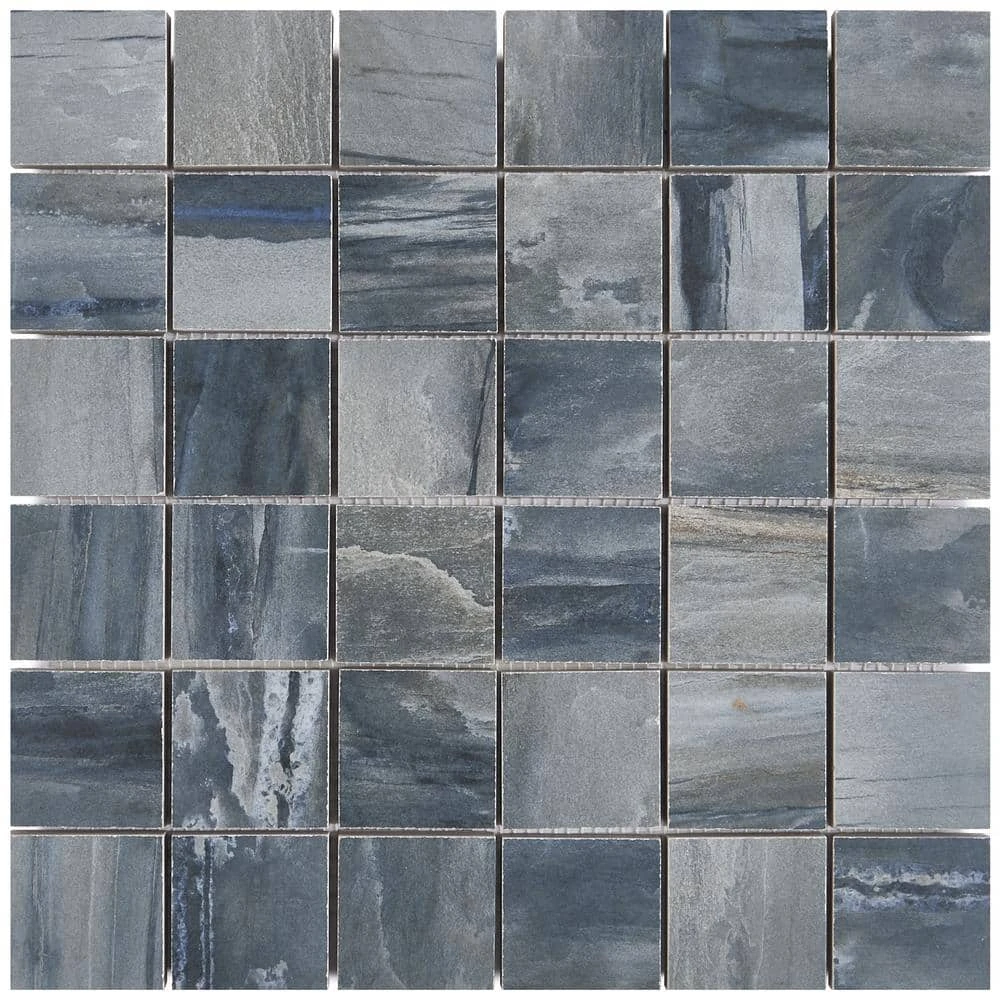 Selawood Blue 11.81 in. x 11.81 in. Matte Porcelain Floor and Wall Mosaic Tile (0.96 sq. ft./Each) by Ivy Hill Tile 6 Selawood Blue 11.81 in. x 11.81 in. Matte Porcelain Floor and Wall Mosaic Tile (0.96 sq. ft./Each) by Ivy Hill Tile - Image 4