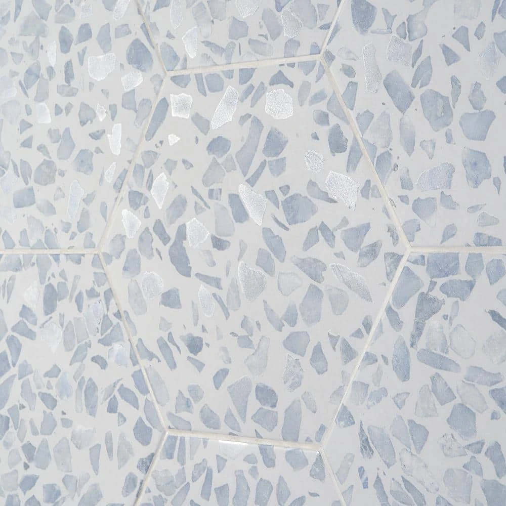 Fusion Hex Blue Terrazzo 9.13 in. x 10.51 in. Matte Porcelain Floor and Wall Tile (8.07 sq.ft. / Case) by Ivy Hill Tile 11 Fusion Hex Blue Terrazzo 9.13 in. x 10.51 in. Matte Porcelain Floor and Wall Tile (8.07 sq.ft. / Case) by Ivy Hill Tile - Image 9