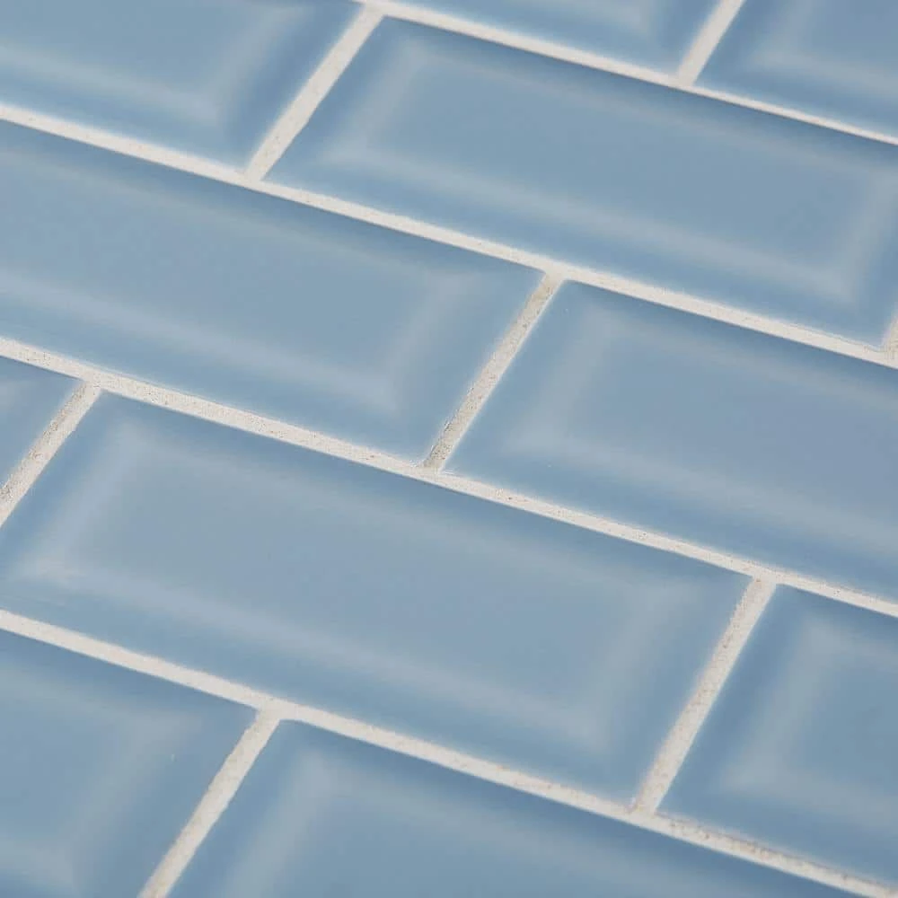 Beverly Blue Bevel 12.375 in. x 12 in. Interlocking Glossy Ceramic Mosaic Tile (10.31 sq. ft./Case) by Jeffrey Court 6 Beverly Blue Bevel 12.375 in. x 12 in. Interlocking Glossy Ceramic Mosaic Tile (10.31 sq. ft./Case) by Jeffrey Court - Image 4
