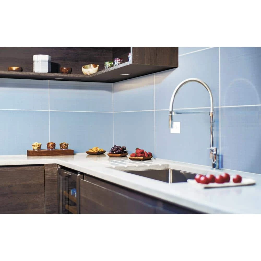 Paper Mache Blue 10 in. x 20 in. Matte Textured Ceramic Wall Tile (10.76 sq. ft. / case) by Jeffrey Court 4 Paper Mache Blue 10 in. x 20 in. Matte Textured Ceramic Wall Tile (10.76 sq. ft. / case) by Jeffrey Court - Image 2