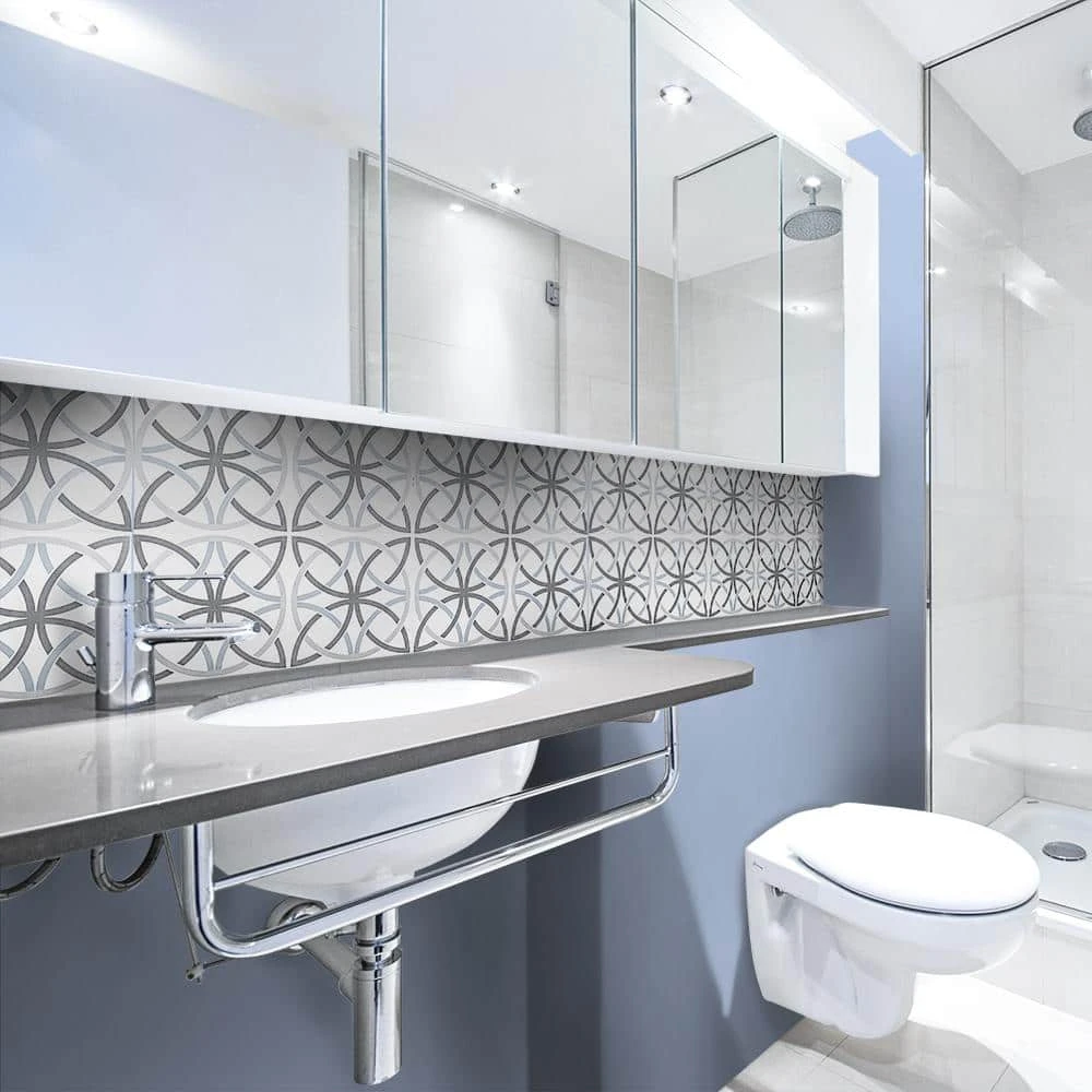 Revolution Blue 18 in. x 18 in. Square Matte Ceramic Wall Tile (10.76 sq. ft./Case) by Jeffrey Court 4 Revolution Blue 18 in. x 18 in. Square Matte Ceramic Wall Tile (10.76 sq. ft./Case) by Jeffrey Court - Image 2