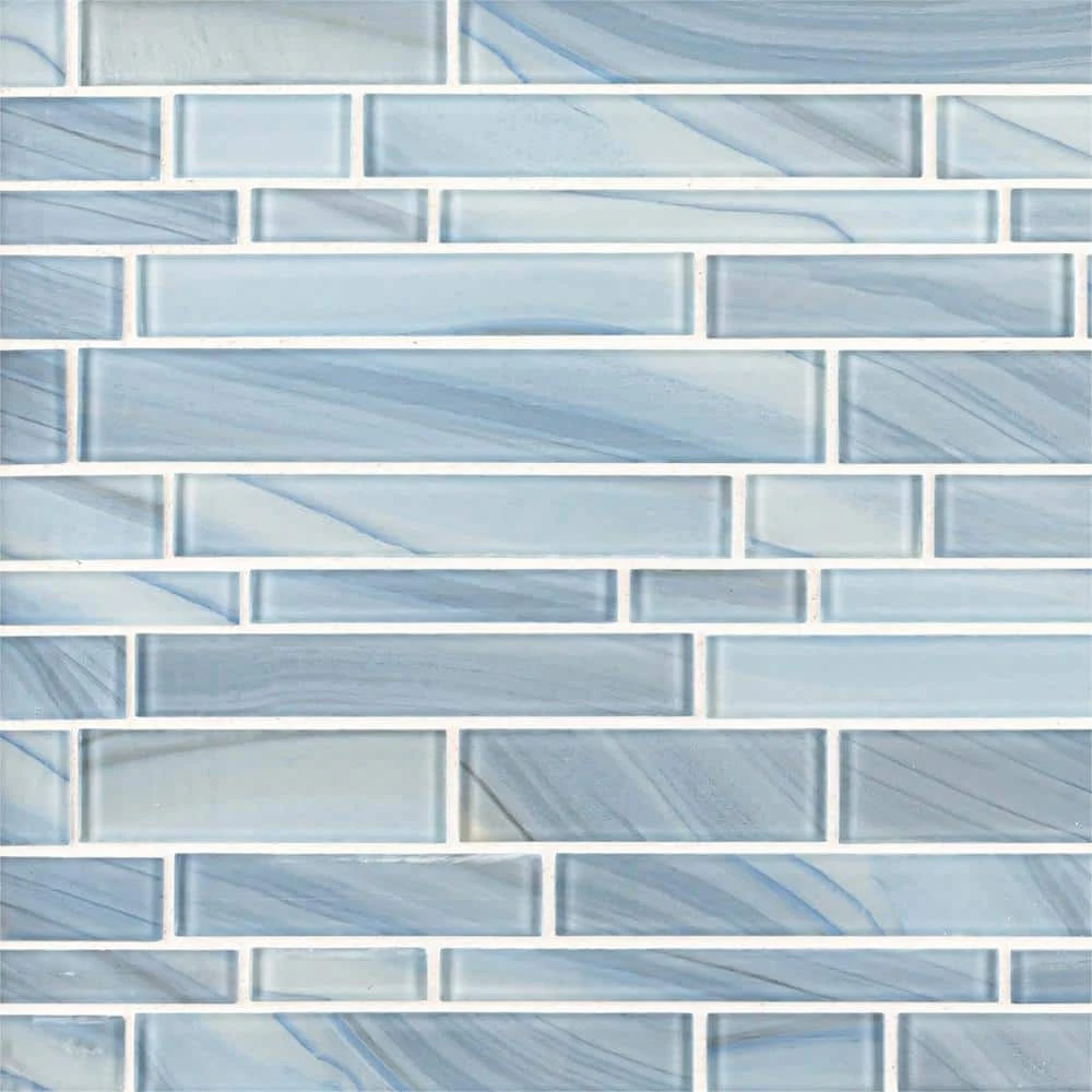 Polar Orbit Blue 11.625 in. x 11.625 in. Interlocking Glossy Glass Mosaic Wall Tile (18.77 sq. ft./Case) by Jeffrey Court 7 Polar Orbit Blue 11.625 in. x 11.625 in. Interlocking Glossy Glass Mosaic Wall Tile (18.77 sq. ft./Case) by Jeffrey Court - Image 5