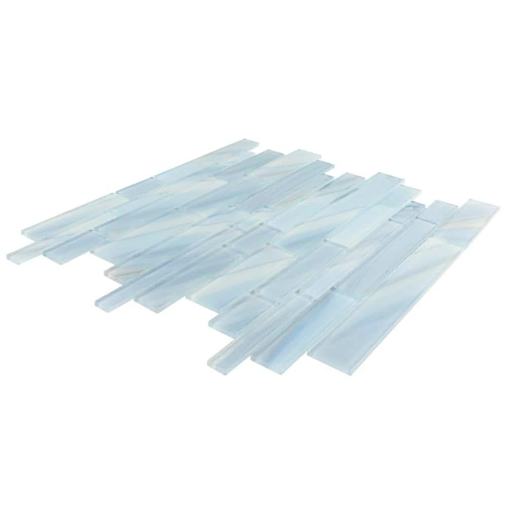 Polar Orbit Blue 11.625 in. x 11.625 in. Interlocking Glossy Glass Mosaic Wall Tile (18.77 sq. ft./Case) by Jeffrey Court 5 Polar Orbit Blue 11.625 in. x 11.625 in. Interlocking Glossy Glass Mosaic Wall Tile (18.77 sq. ft./Case) by Jeffrey Court - Image 3