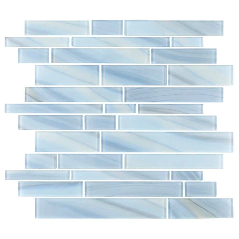 Polar Orbit Blue 11.625 in. x 11.625 in. Interlocking Glossy Glass Mosaic Wall Tile (18.77 sq. ft./Case) by Jeffrey Court 3 Polar Orbit Blue 11.625 in. x 11.625 in. Interlocking Glossy Glass Mosaic Wall Tile (18.77 sq. ft./Case) by Jeffrey Court