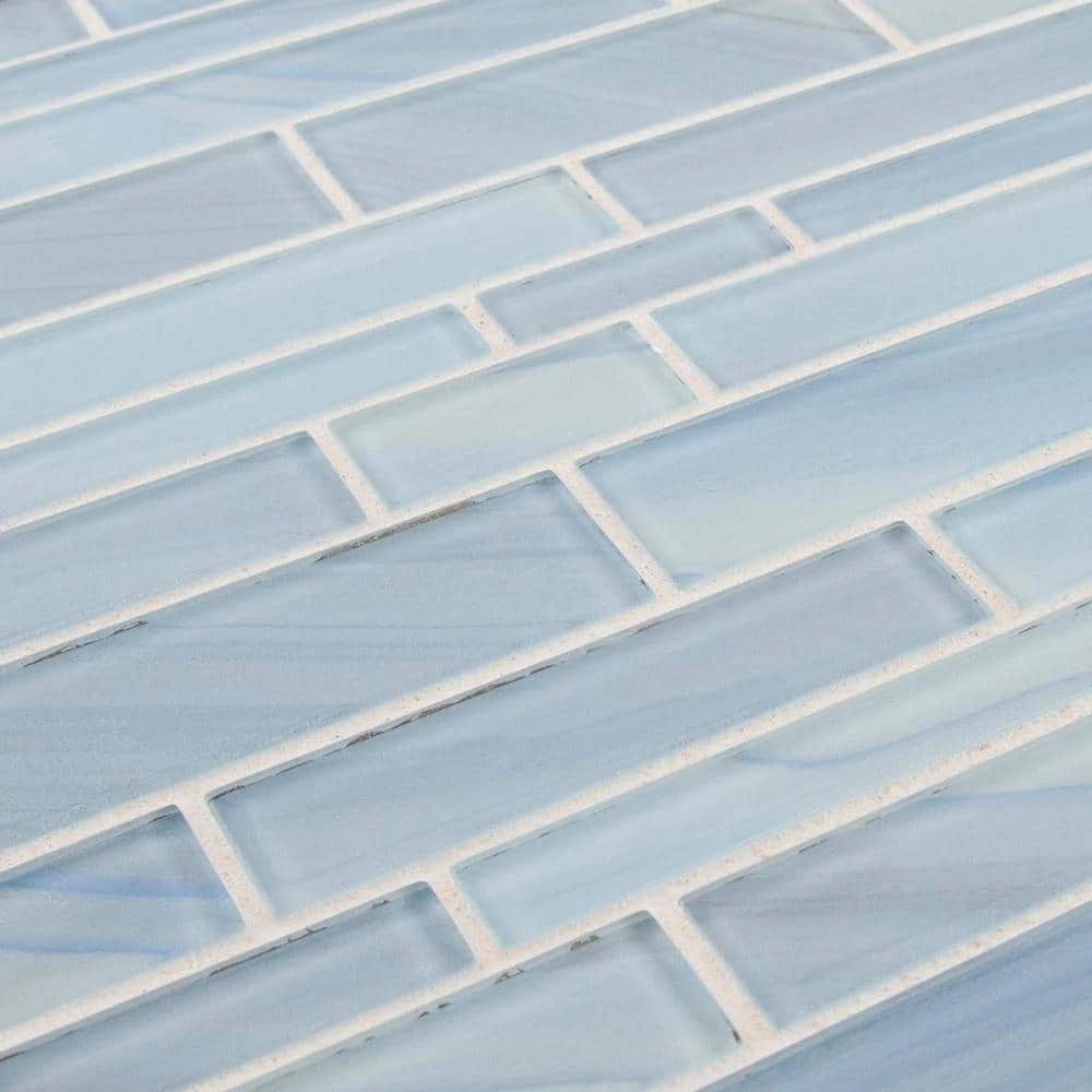 Polar Orbit Blue 11.625 in. x 11.625 in. Interlocking Glossy Glass Mosaic Wall Tile (18.77 sq. ft./Case) by Jeffrey Court 8 Polar Orbit Blue 11.625 in. x 11.625 in. Interlocking Glossy Glass Mosaic Wall Tile (18.77 sq. ft./Case) by Jeffrey Court - Image 6