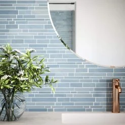 Polar Orbit Blue 11.625 in. x 11.625 in. Interlocking Glossy Glass Mosaic Wall Tile (18.77 sq. ft./Case) by Jeffrey Court 11 Polar Orbit Blue 11.625 in. x 11.625 in. Interlocking Glossy Glass Mosaic Wall Tile (18.77 sq. ft./Case) by Jeffrey Court -Tile Elegant Shop blue jeffrey court glass tile 13014 a0 1000